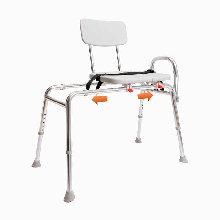 Eagle Health Supplies Sliding Tub Transfer Bench with Cut-Out seat - Pro-Slide series (70311)
