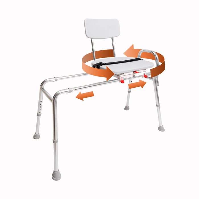 Eagle Health Supplies Sliding Tub Transfer Bench with Swivel Seat (77662)
