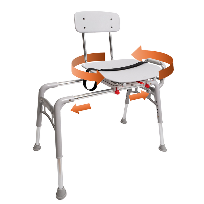 Eagle Health Supplies Sliding Tub Transfer Bench with Swivel Seat - MOD Series (80662)