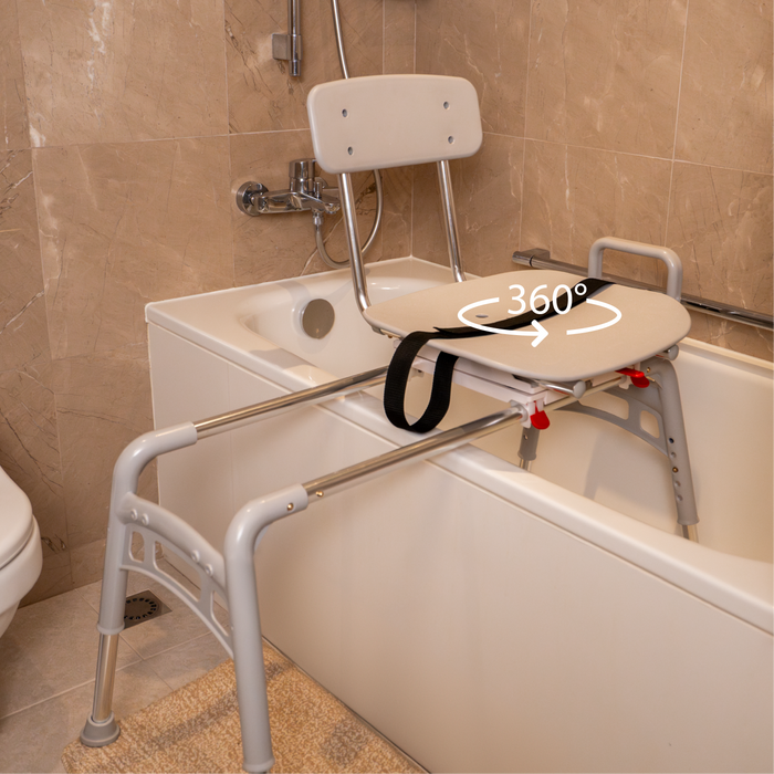 Eagle Health Supplies Sliding Tub Transfer Bench with Swivel Seat -  ERGO Series (78668)