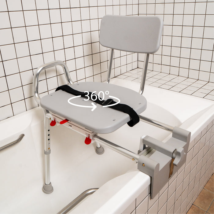 Eagle Health Supplies Tub-Mount Sliding Tub Transfer Bench with Swivel Seat (77762)