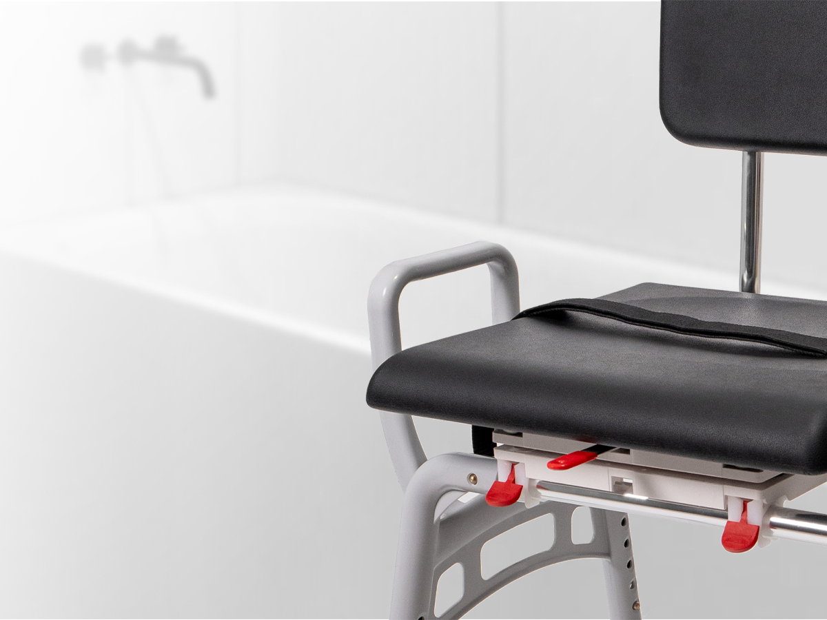 Swivel sliding shower transfer bench with rotating seat for easy bathtub access