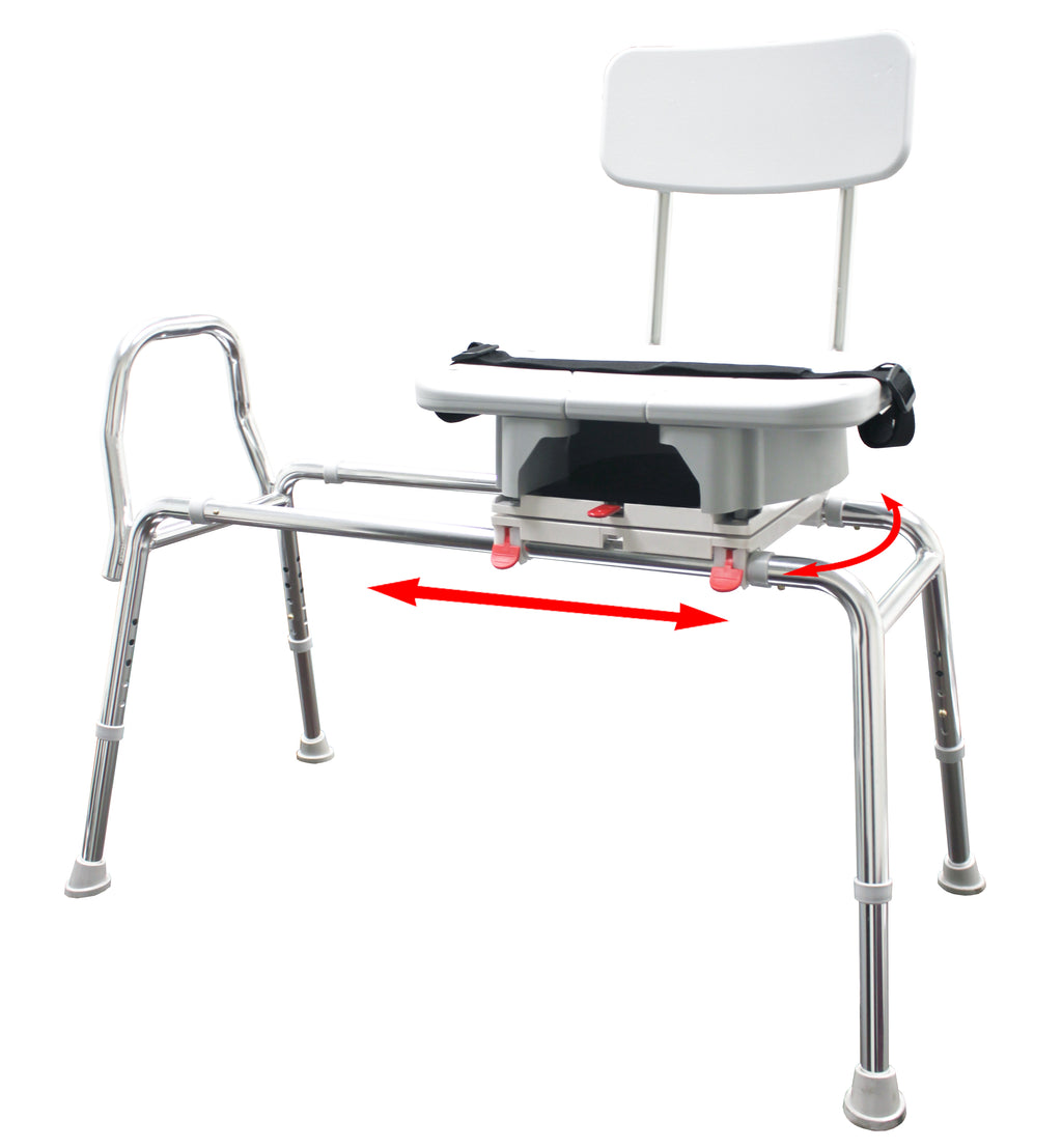 77663 - Swivel Sliding Transfer Bench w/Cut-Out (Regular) - Eagle Health Supplies