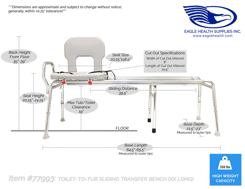 77993 - Toilet-to-Tub Sliding Transfer Bench (XX Long)