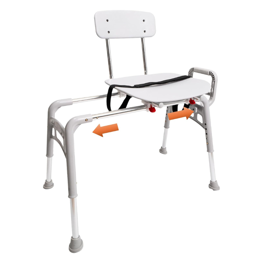 Sliding Transfer Bench with Red Arrow