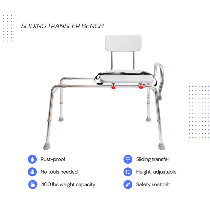 Eagle Health Supplies Sliding Tub Transfer Bench (77211)