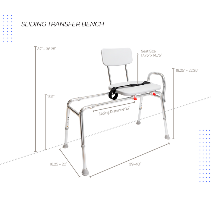 Eagle Health Supplies Sliding Tub Transfer Bench (77211)