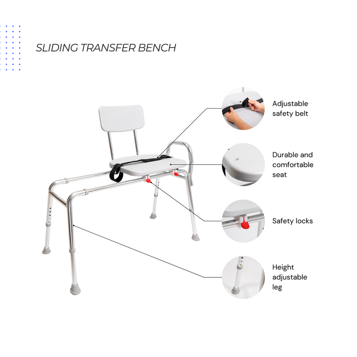 Eagle Health Supplies Sliding Tub Transfer Bench (77211)