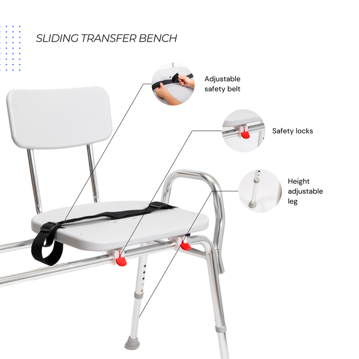 Eagle Health Supplies Sliding Tub Transfer Bench (77211)