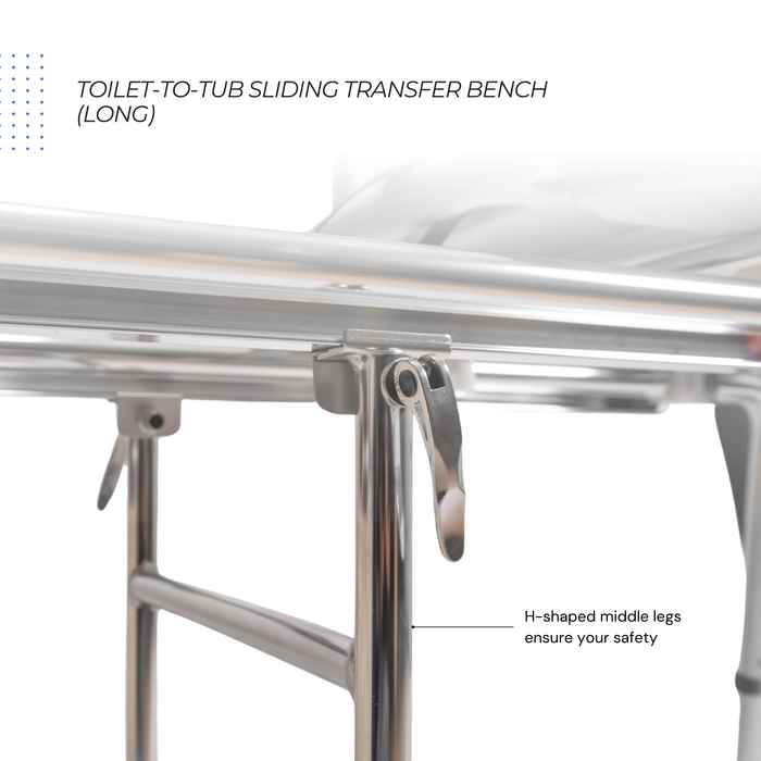 Eagle Health Supplies Toilet-to-Tub Sliding Tub Transfer Bench, Long, (77963)