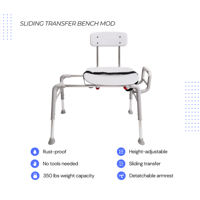 Eagle Health Supplies Sliding Tub Transfer Bench -  MOD Series (80211)
