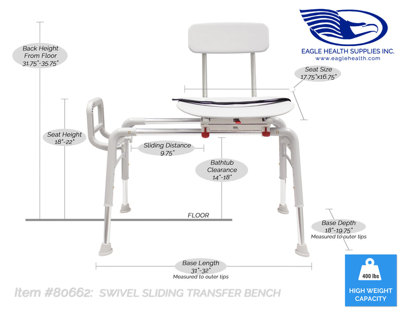 80662 - Swivel Sliding Bath Transfer Bench Mod