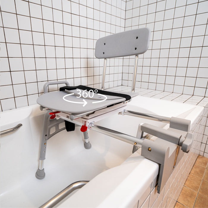 Eagle Health Supplies Tub-Mount Sliding Tub Transfer Bench with Swivel Seat -  ERGO Series (78768)