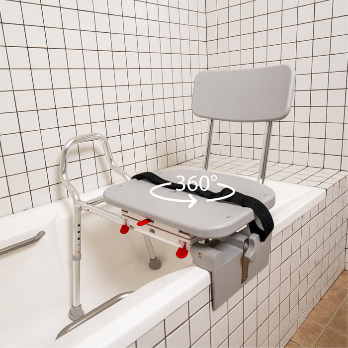 Eagle Health Supplies Tub-Mount Sliding Tub Transfer Bench with Swivel Seat (77762)