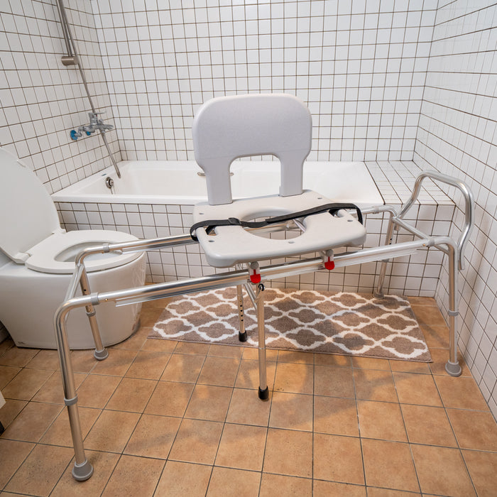 Eagle Health Supplies Toilet-to-Tub Sliding Tub Transfer Bench, Long, (77963)