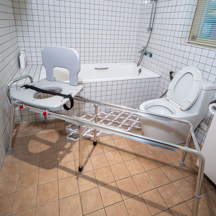 Eagle Health Supplies Toilet-to-Tub Sliding Tub Transfer Bench, Extra Long, (77993)