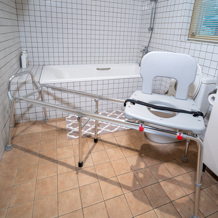 Eagle Health Supplies Toilet-to-Tub Sliding Tub Transfer Bench, Extra Long, (77993)