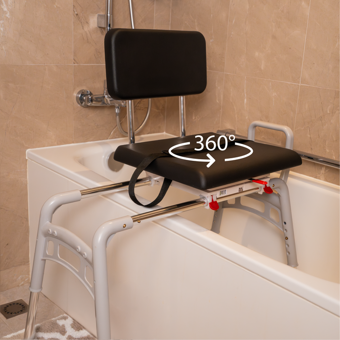 Sliding Tub Transfer Bench with Padded Swivel Seat Eagle Health