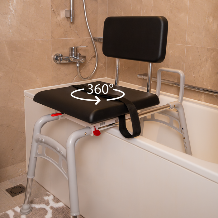 Eagle Health Supplies Sliding Tub Transfer Bench with Padded Swivel Seat (78661)