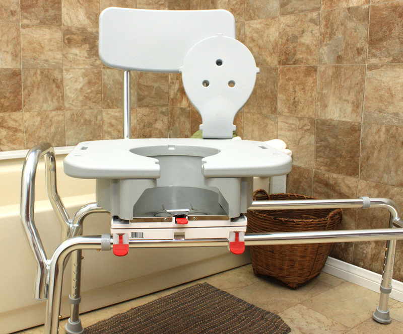 77663 Swivel Sliding Transfer Bench w Cut Out Regular Eagle Health Supplies