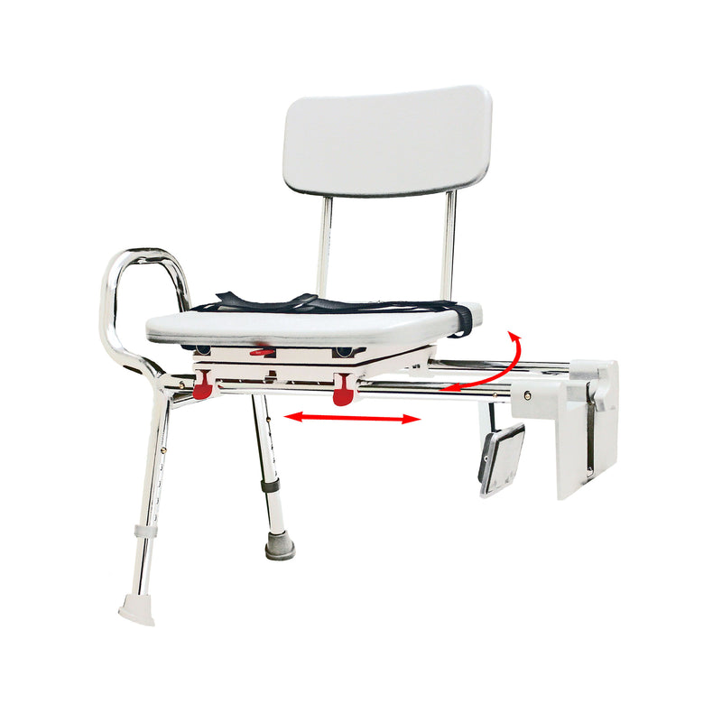 77762 - Tub-Mount Swivel Sliding Transfer Bench - Eagle Health Supplies